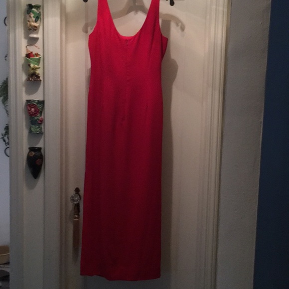 Vintage Holiday Red Floor Length Evening Gown - Picture 2 of 2